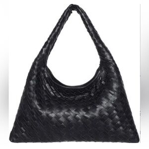Walter Baker Margaux Black Woven Leather Handbag
